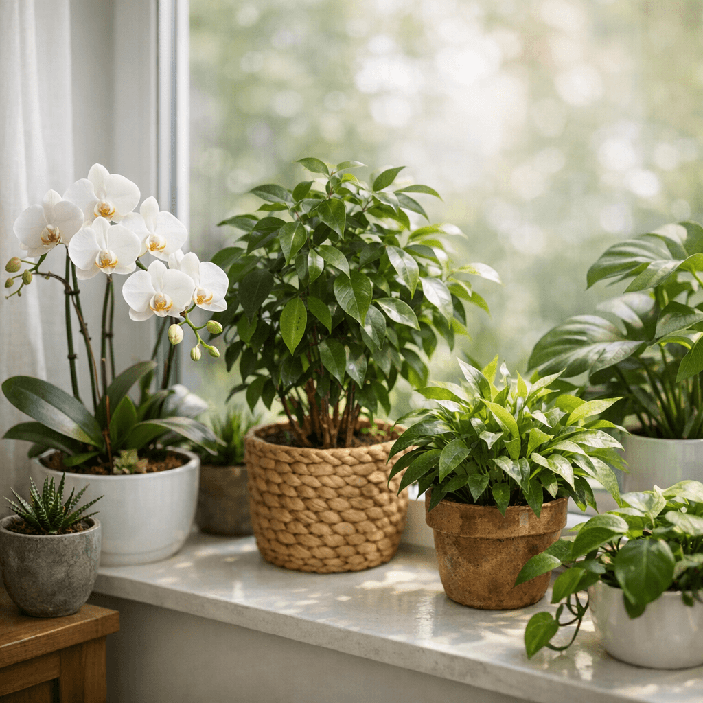 Plantes d'intérieur saines, protégées naturellement des cochenilles