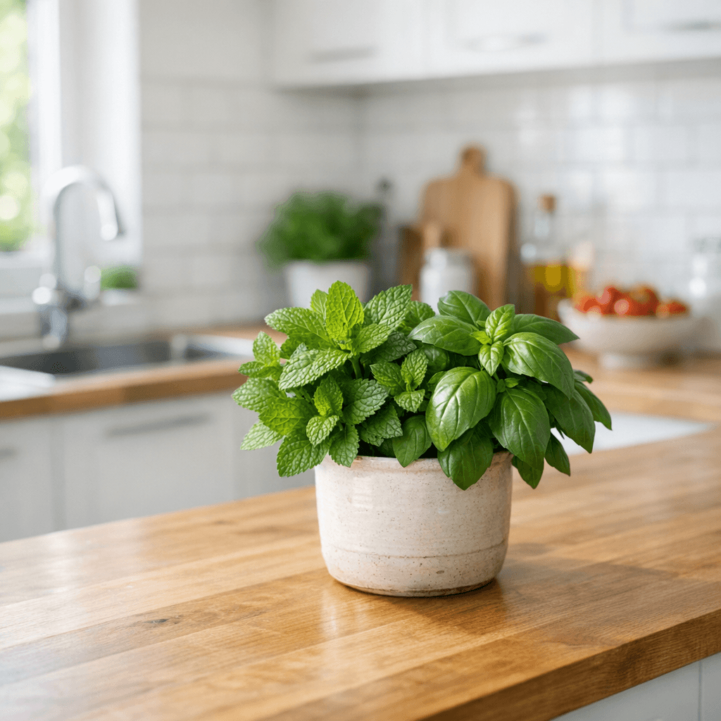 Cuisine propre avec herbes aromatiques, éloigner les fourmis naturellement